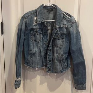 STS Blue Distressed Ripped Blue Jean Jacket Size M